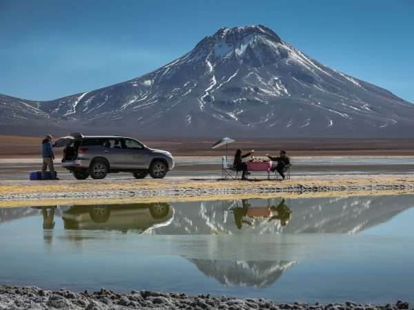 car and glacier