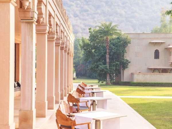 Amanbagh, India - resort, restaurant terrace.tif