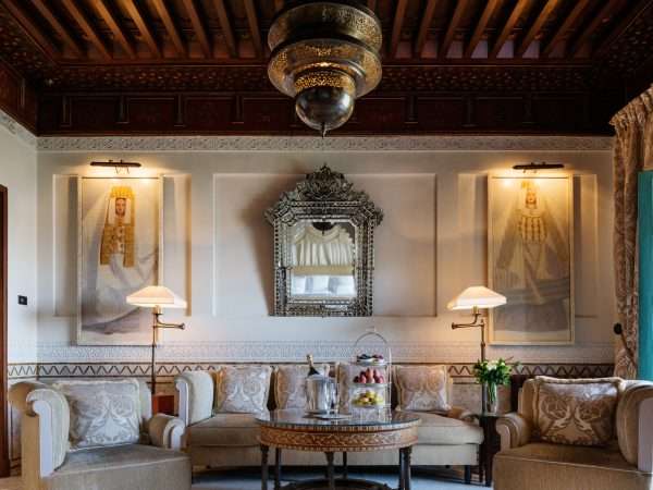 Salon, Suite Baldaquin, Room 370. La Mamounia Hotel, Marrakech, Morocco. Photo by Alan Keohane www.still-images.net for La Mamounia