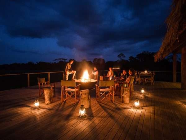 Odzala Discovery Camps - Mboko Camp - On the deck at night