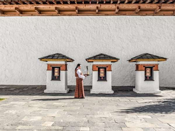 Amankora, Bhutan - Accommodation, Thimphu Lodge, Courtyard Chortens