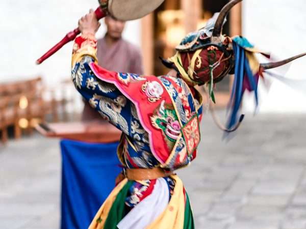 Amankora, Bhutan - Accommodation, Thimphu Lodge, Outdoor Terrace Cultural Performance