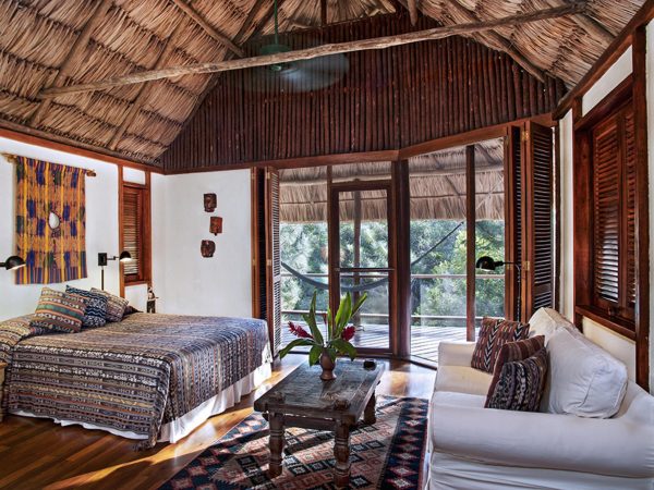 Cabana interior at Blancaneaux Lodge