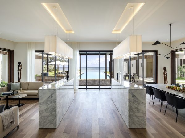 Beachfront Villa Livng and Dining Area