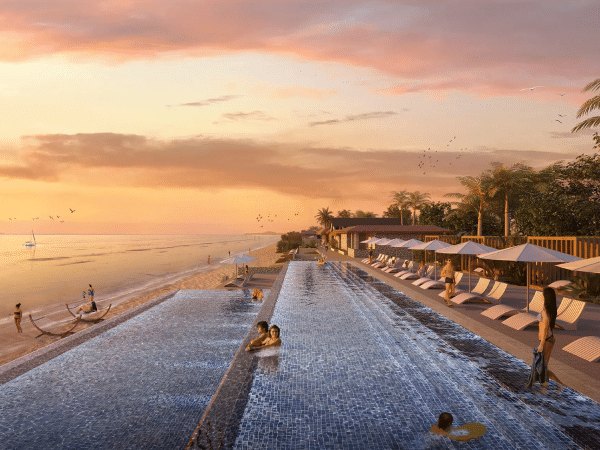 pool with beach view